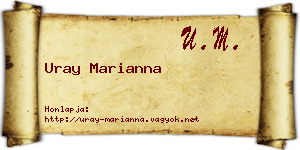 Uray Marianna névjegykártya